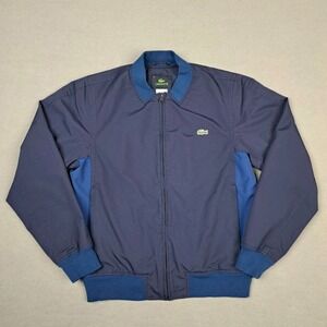 Lacoste Bomber Jacket Men's 50 Large Two Tone Blue Bi Swing Full Zip Lightweight